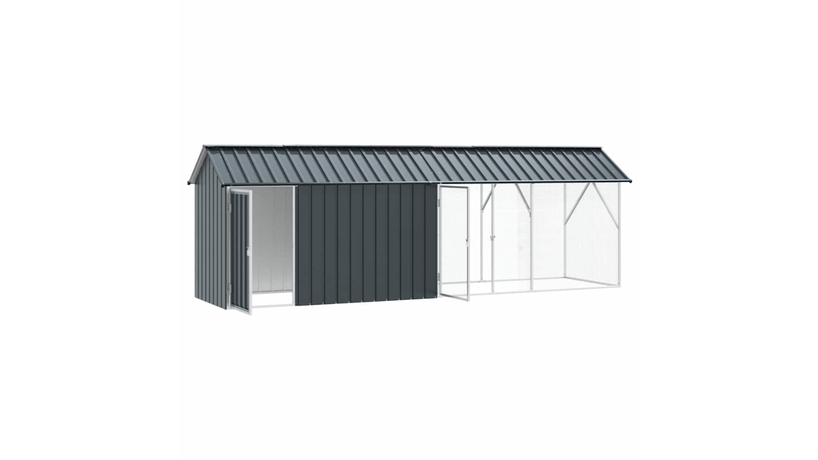 vidaXL Galvanised Steel Anthracite Bird Cage - 422 x 103 x 142cm