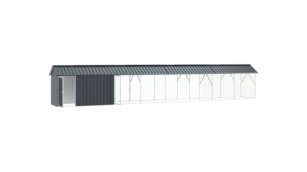 vidaXL Galvanised Steel Anthracite Bird Cage - 844 x 103 x 142cm