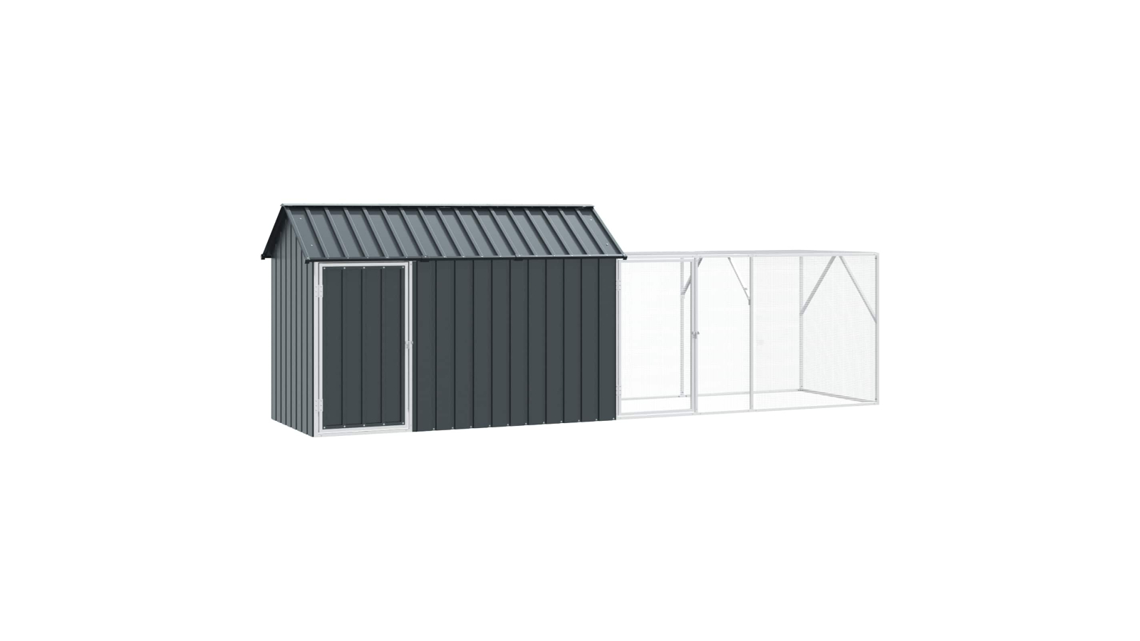 vidaXL Anthracite Galvanised Steel Bird Cage - 416.5 x 103 x 142cm