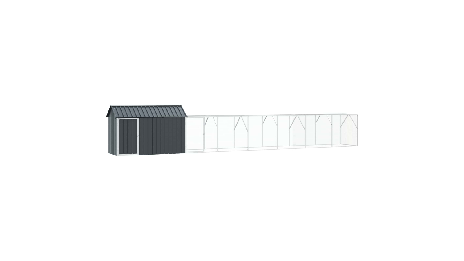 vidaXL Anthracite Galvanised Steel Bird Cage - 821.5 x 111 x 142cm