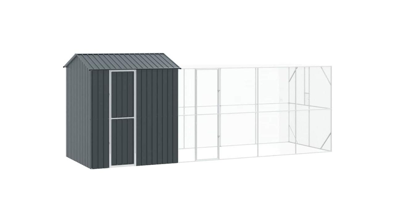 vidaXL Anthracite Galvanised Steel Bird Cage - 621 x 208 x 247cm