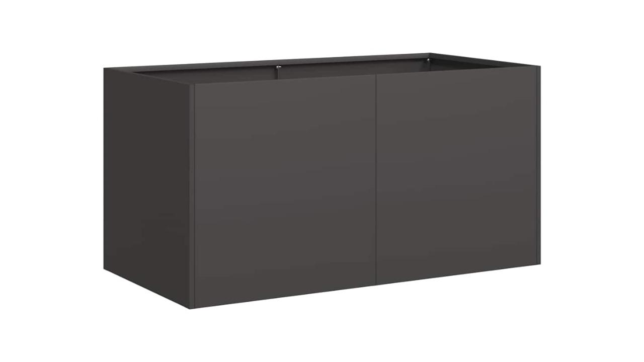 vidaXL Black Cold-rolled Steel Planter - 80 x 40 x 40cm