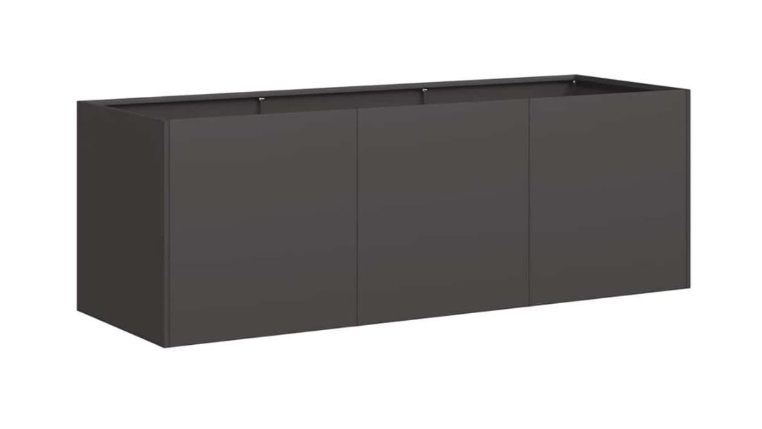 vidaXL Black Cold-rolled Steel Planter - 120 x 40 x 40cm