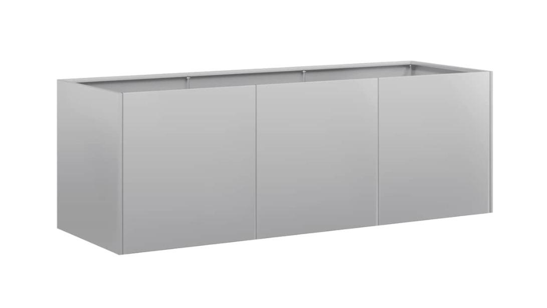 vidaXL Galvanised Steel Planter - 120 x 40 x 40cm
