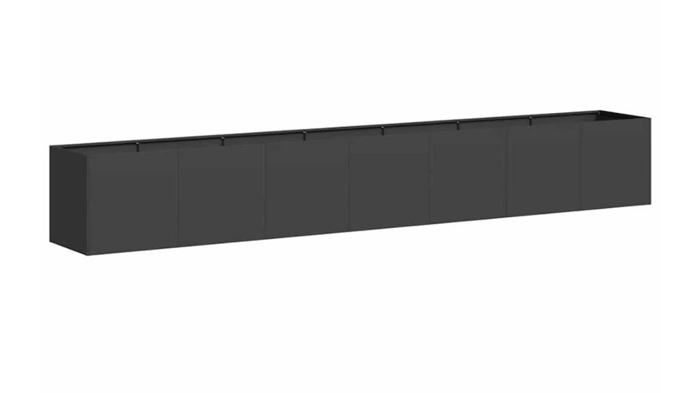 vidaXL Black Cold-rolled Steel Planter - 280 x 40 x 40cm