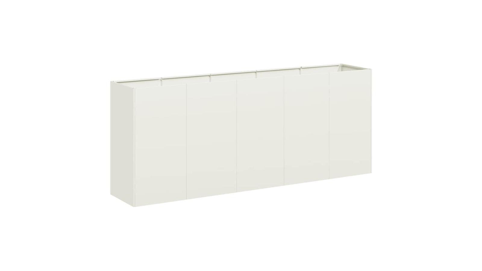 vidaXL Cold-Rolled Steel 200 x 40 x 80cm Planter - White