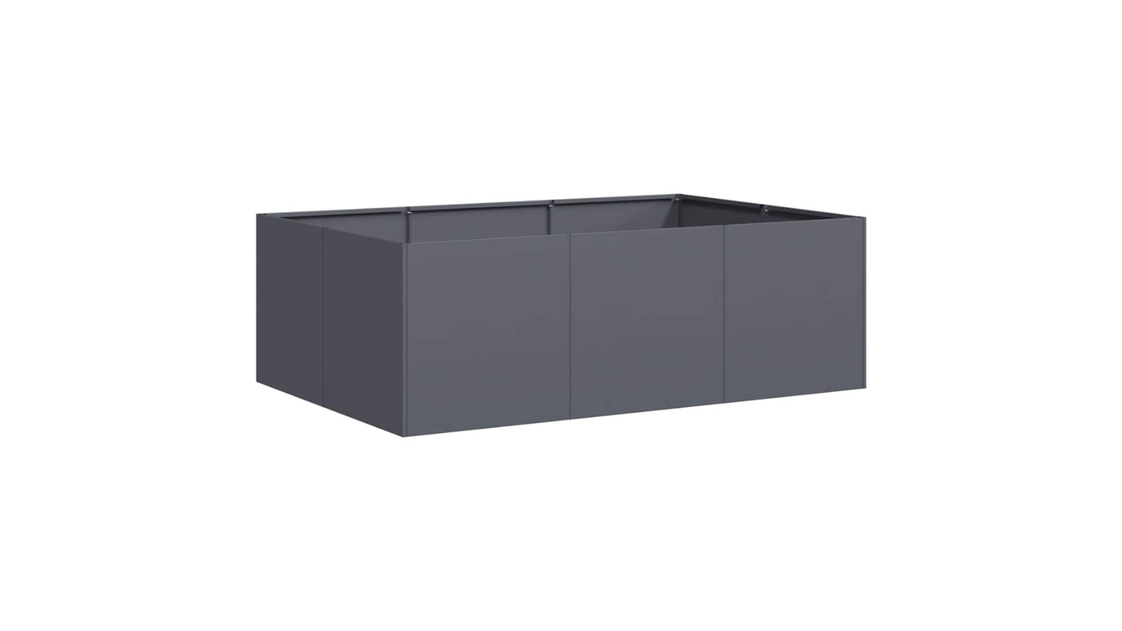 vidaXL Anthracite Steel 120 x 80 x 40cm Wide Raised Bed Planter
