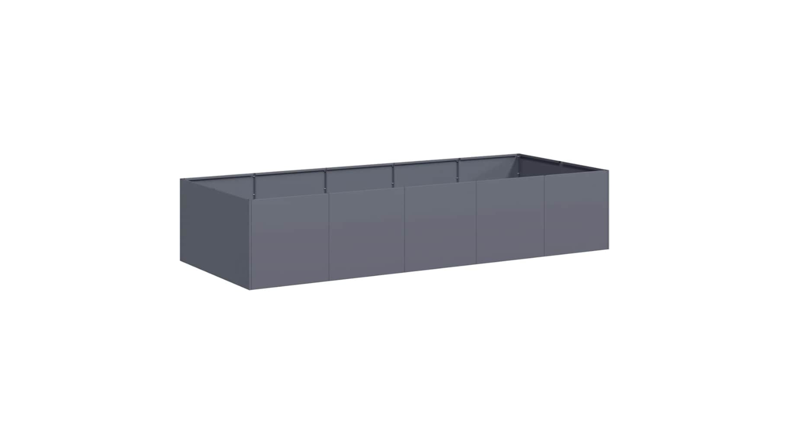 vidaXL Anthracite Steel Wide Raised Planter - 200 x 80 x 40cm
