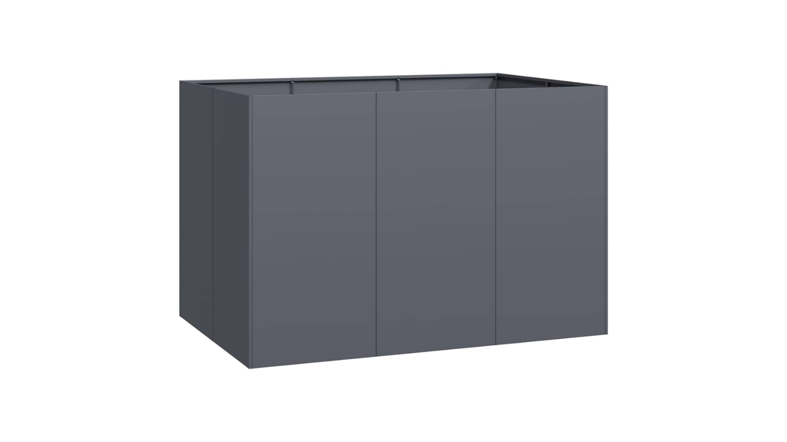 vidaXL Anthracite Steel Wide Raised Planter - 120 x 80 x 80cm
