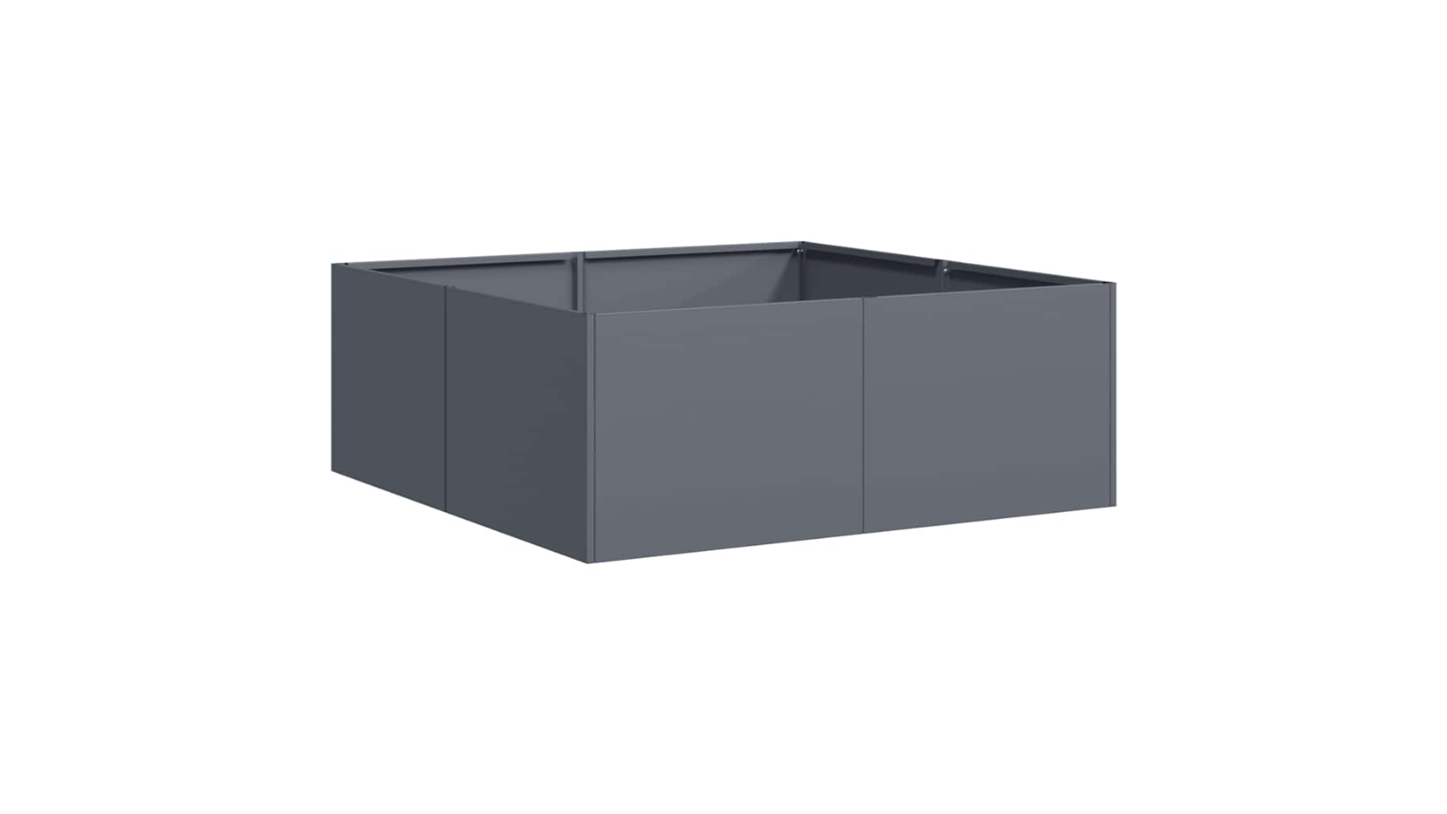 vidaXL Anthracite Steel Wide Raised Planter - 80 x 80 x 30cm