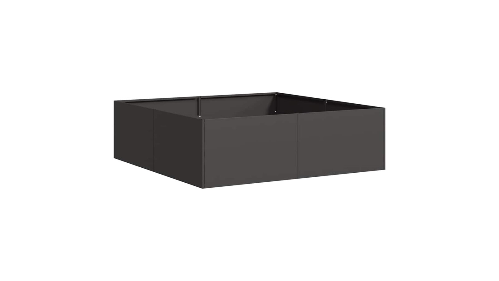 vidaXL Black Steel Wide Raised Planter - 100 x 100 x 30cm