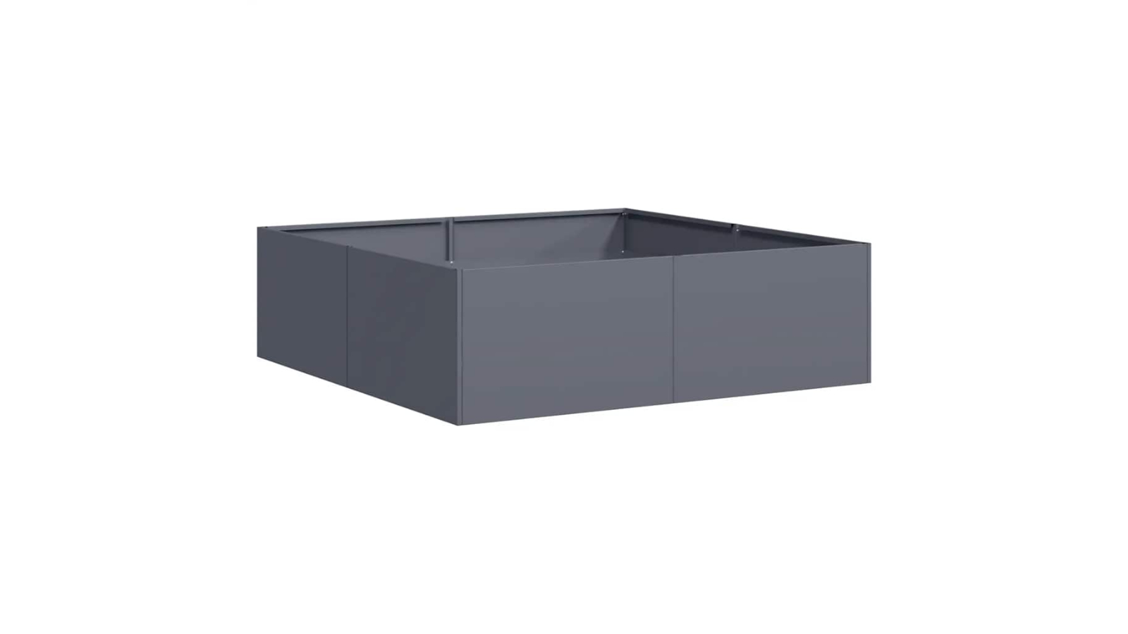 vidaXL Anthracite Steel Wide Raised Planter - 100 x 100 x 30cm