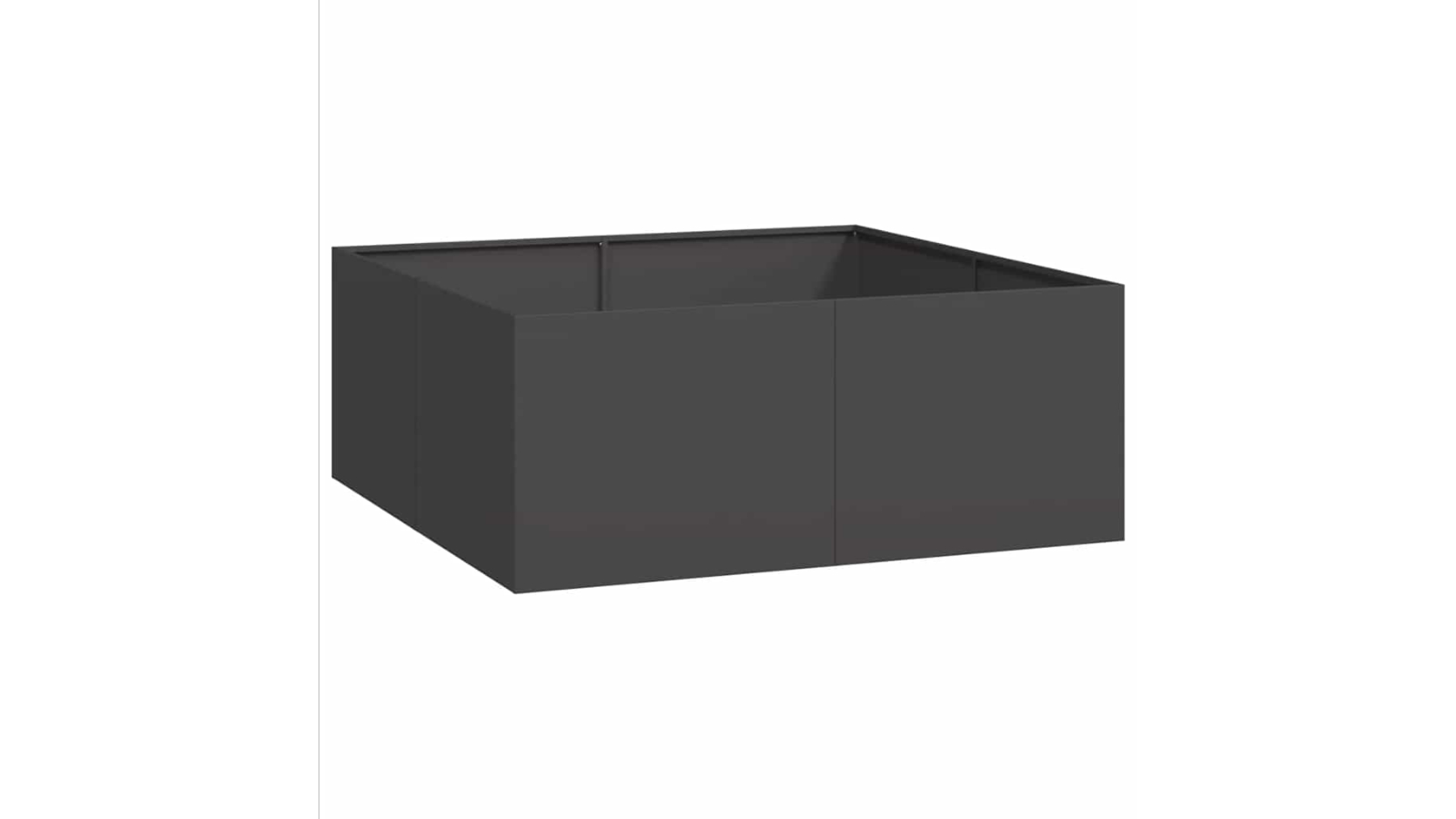vidaXL Black Steel Wide Raised Planter - 100 x 100 x 40cm