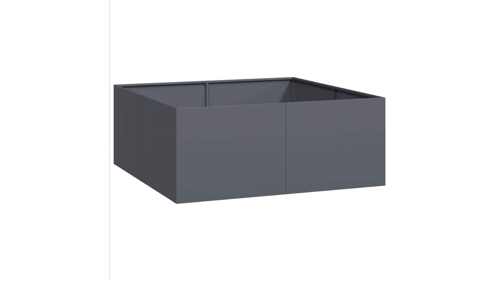vidaXL Anthracite Steel Wide Raised Planter - 100 x 100 x 40cm