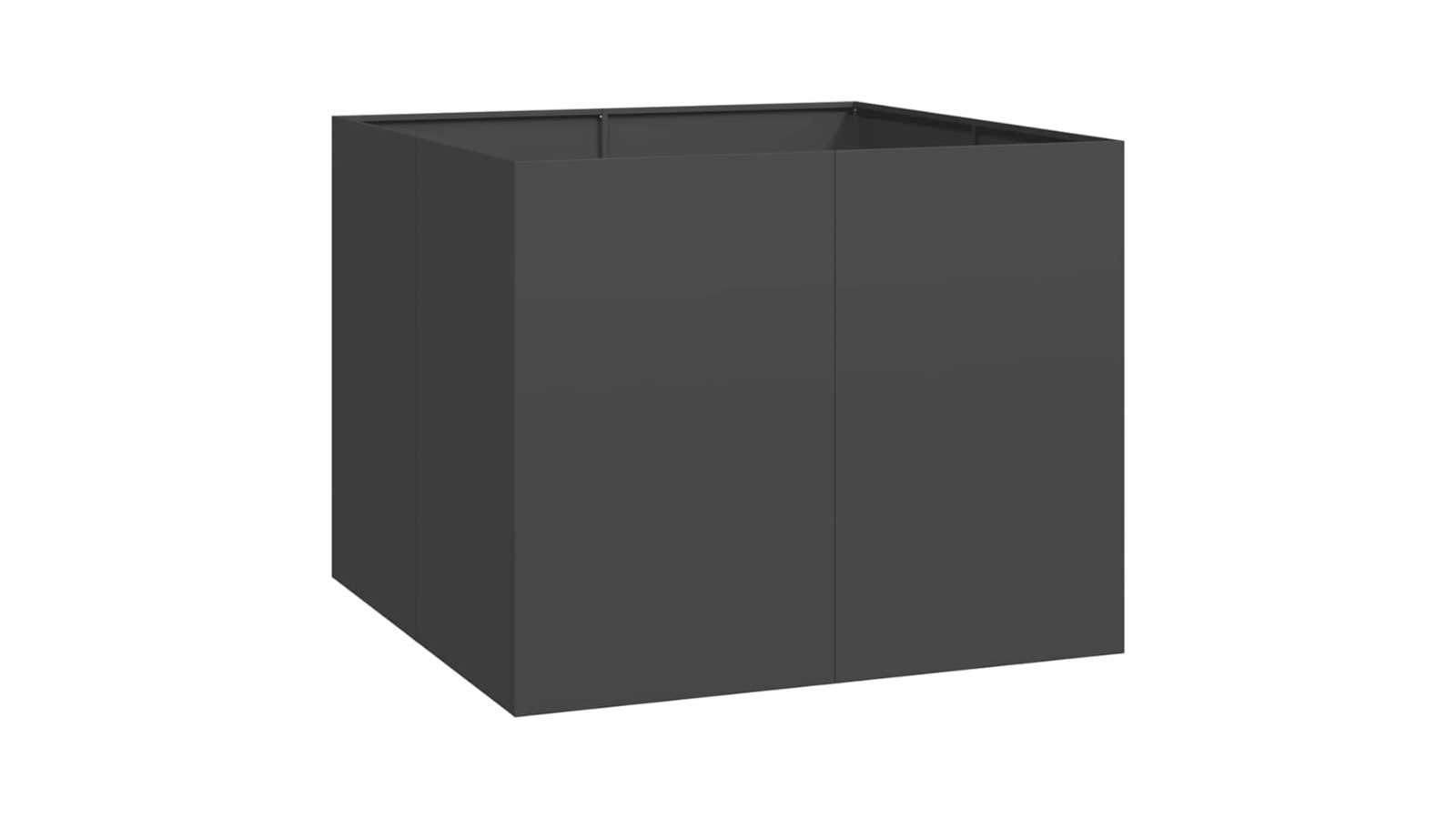 vidaXL Black Steel Wide Raised Planter - 100 x 100 x 80cm