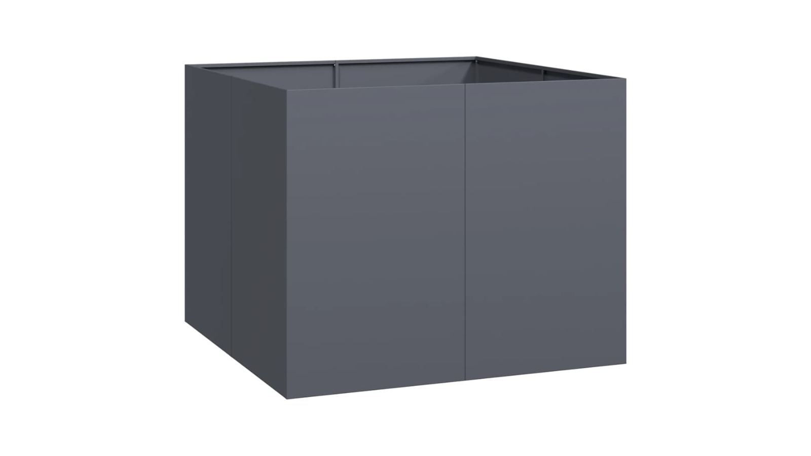 vidaXL Anthracite Steel Wide Raised Planter - 100 x 100 x 80cm 