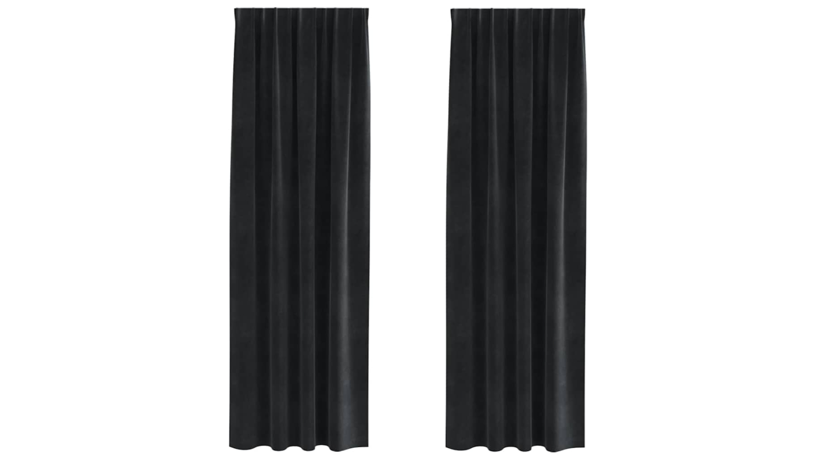 vidaXL 2 Piece Velvet Black Blackout Curtain - 140 x 245cm