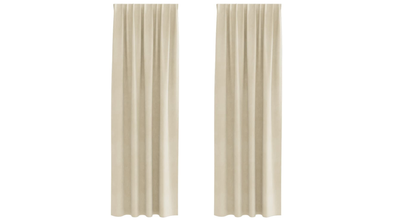 vidaXL 2 Piece Velvet Cream Blackout Curtain - 140 x 225cm