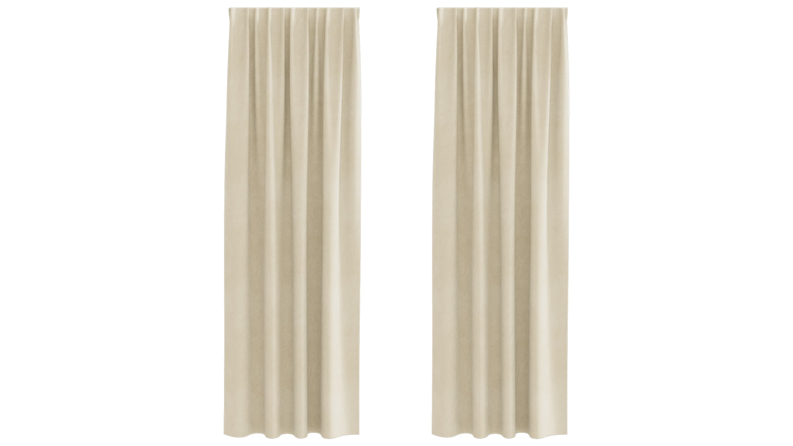 vidaXL 2 Piece Velvet Cream Blackout Curtain - 140 x 260cm