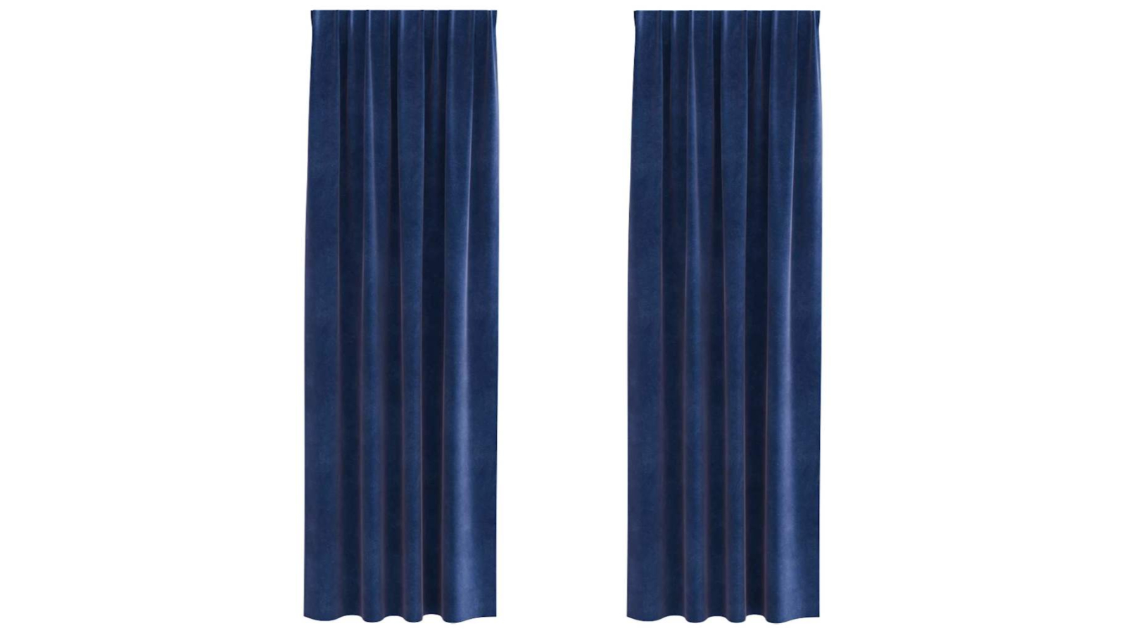 vidaXL 2 Piece Velvet Dark Blue Blackout Curtain - 140 x 245cm