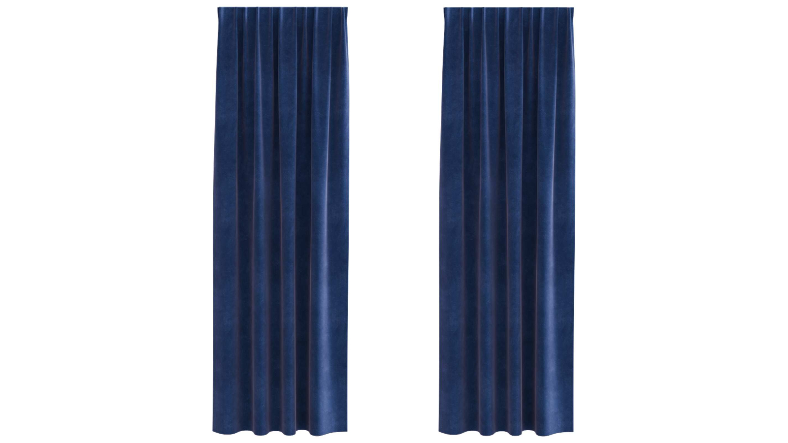 vidaXL 2 Piece Velvet Dark Blue Blackout Curtain - 140 x 260cm