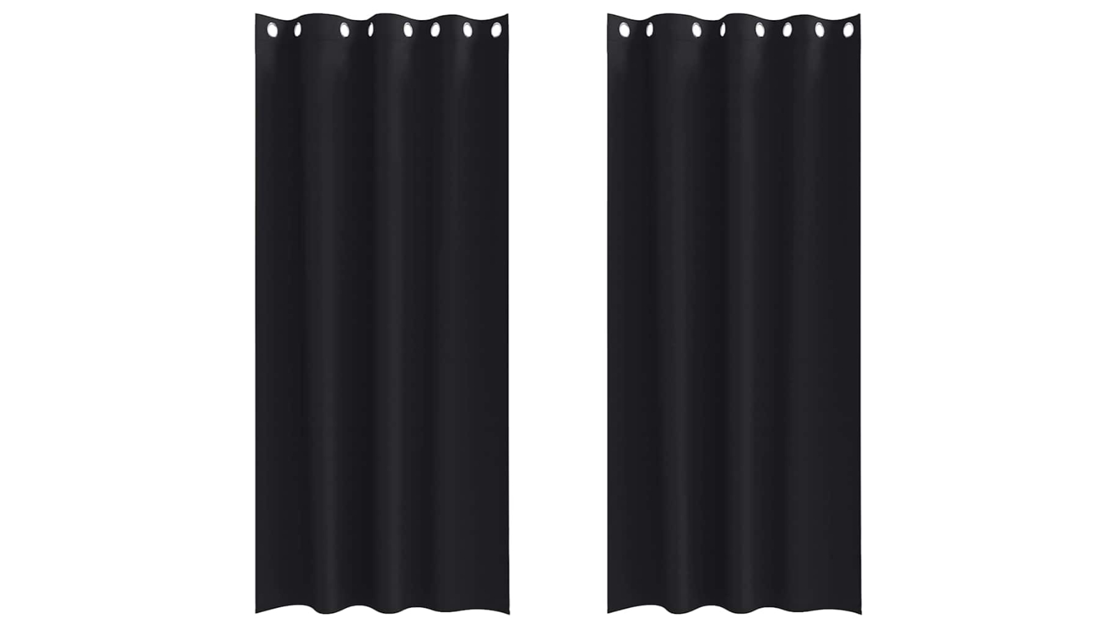 vidaXL Polyester Blackout Curtain - Black