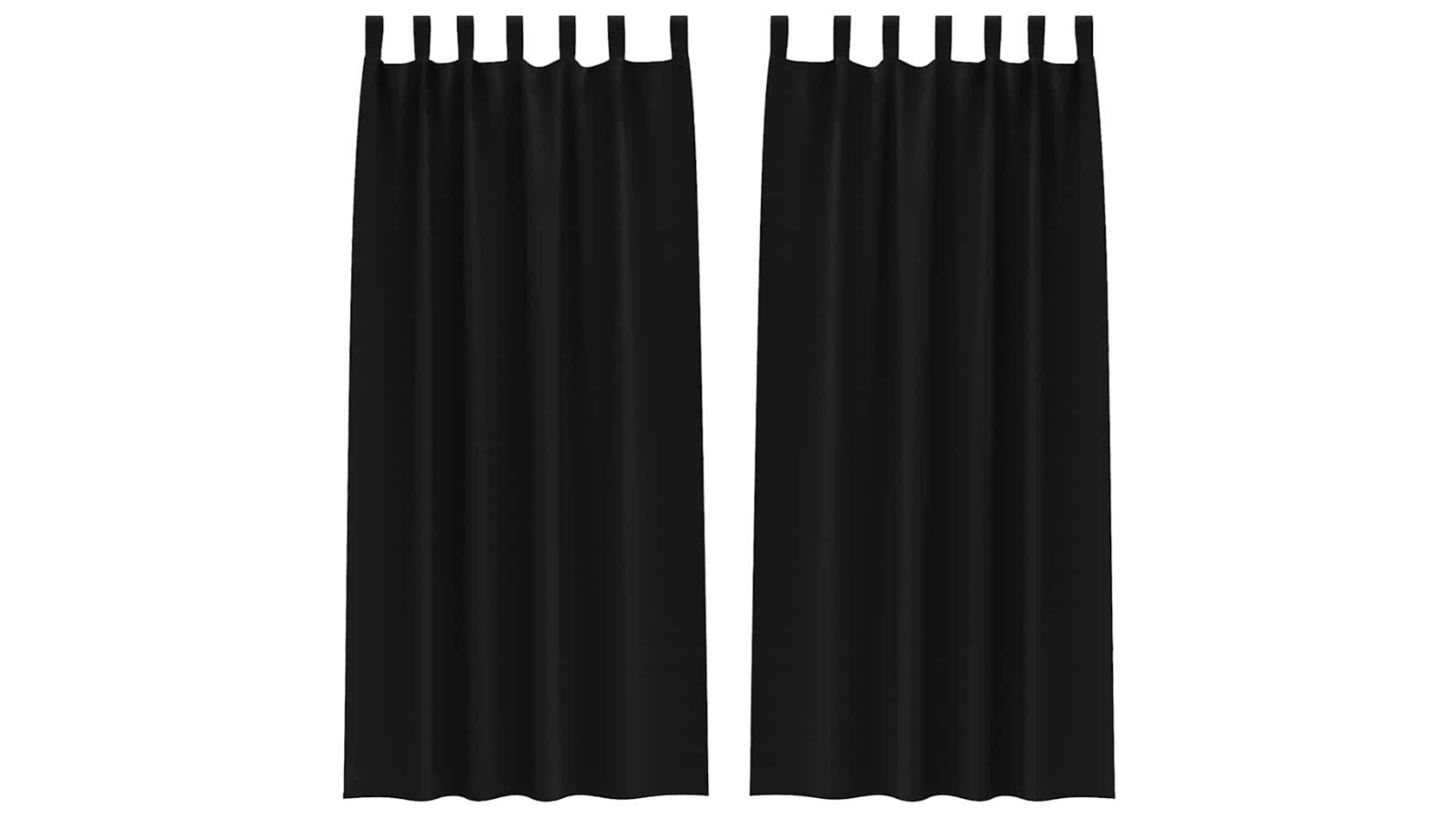 vidaXL Modern Polyester Blackout Curtain - Black
