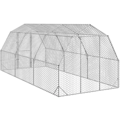 vidaXL Galvanised Steel Chicken Coops - 2.5 x 6 x 2.25metre
