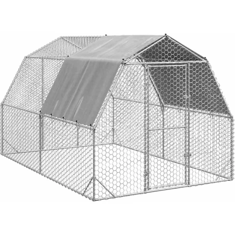 vidaXL 10 SQM Galvanised Steel Chicken Run with Roof - 2.5 x 4 x 2.25metre