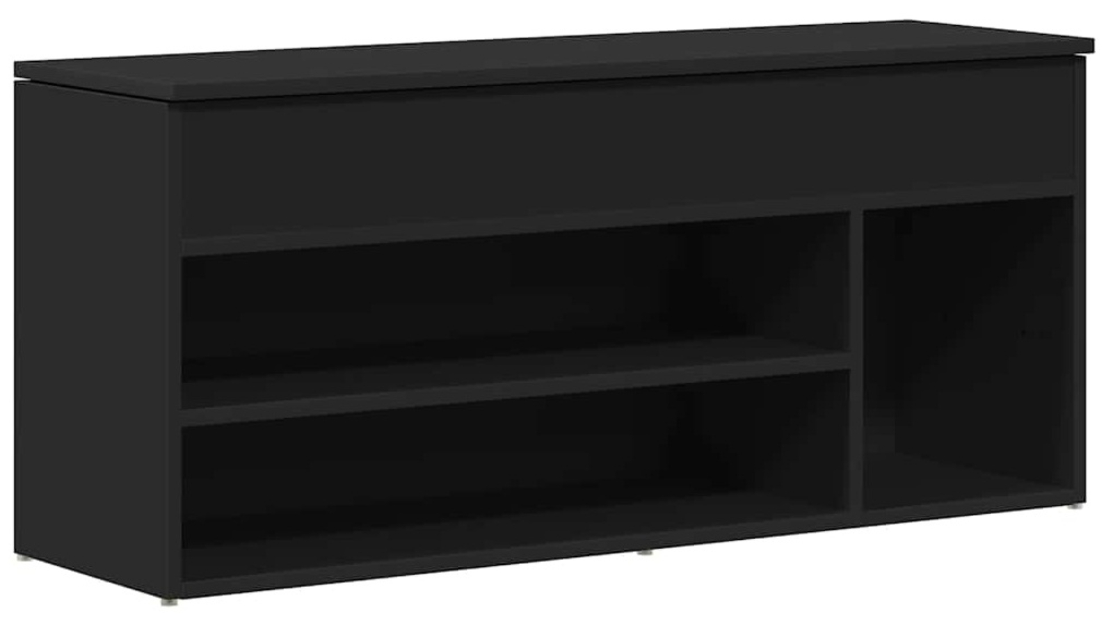 vidaXL Engineered Wood Black Shoe Bench - 102 x 30.5 x 45cm