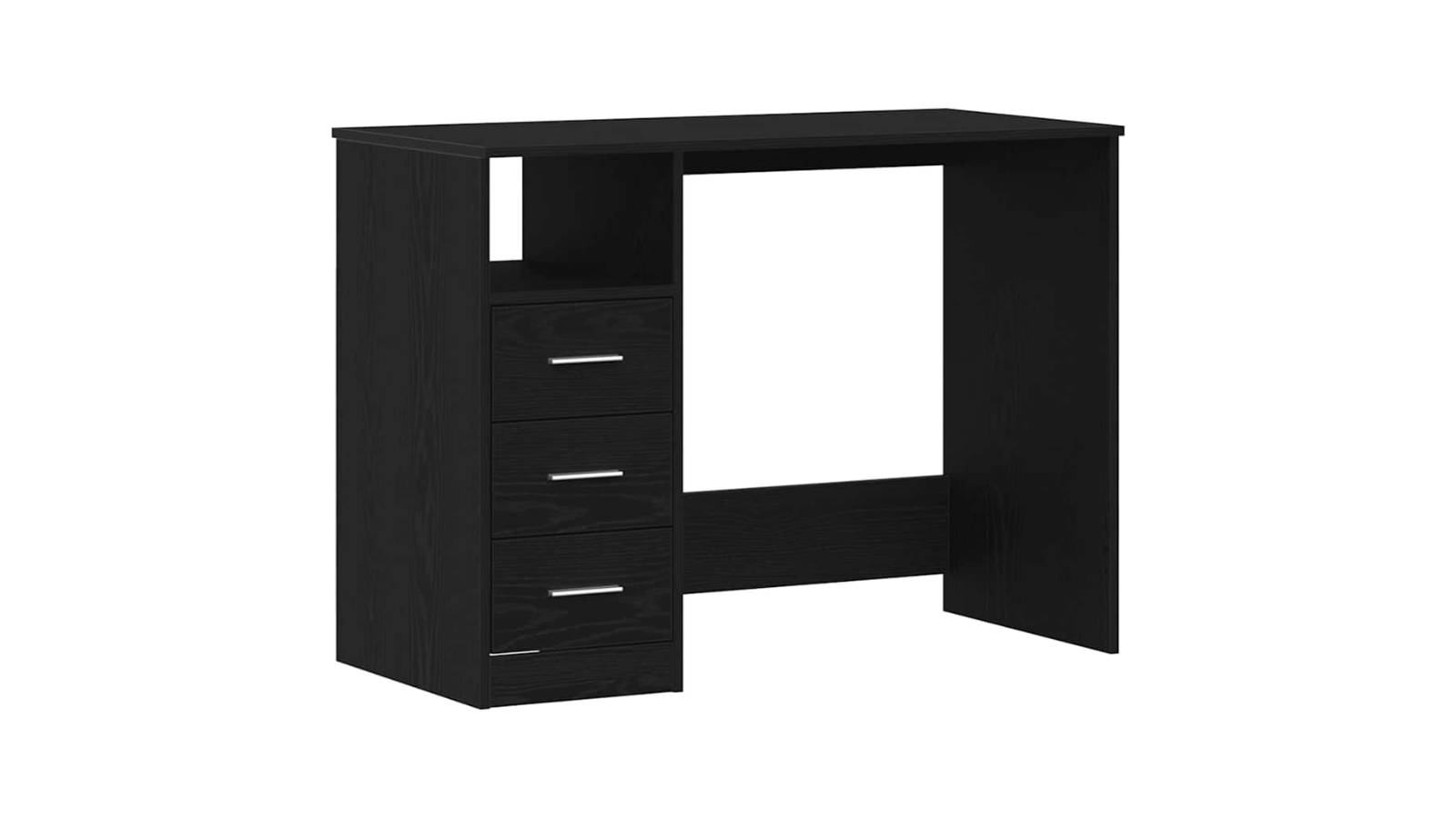 vidaXL Black Oak Engineered Wood 102 x 50 x 76cm Desk with Drawer