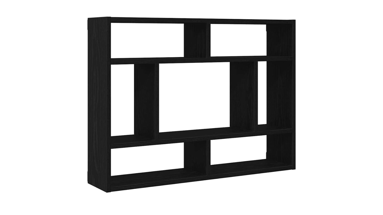vidaXL Black Oak Engineered Wood 75 x 16 x 55cm Wall Shelf