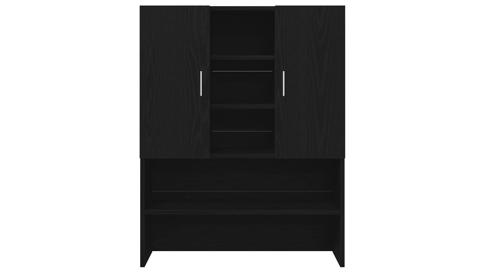 vidaXL Black Oak Washing Machine Cabinet - 70.5 x 25.5 x 90cm