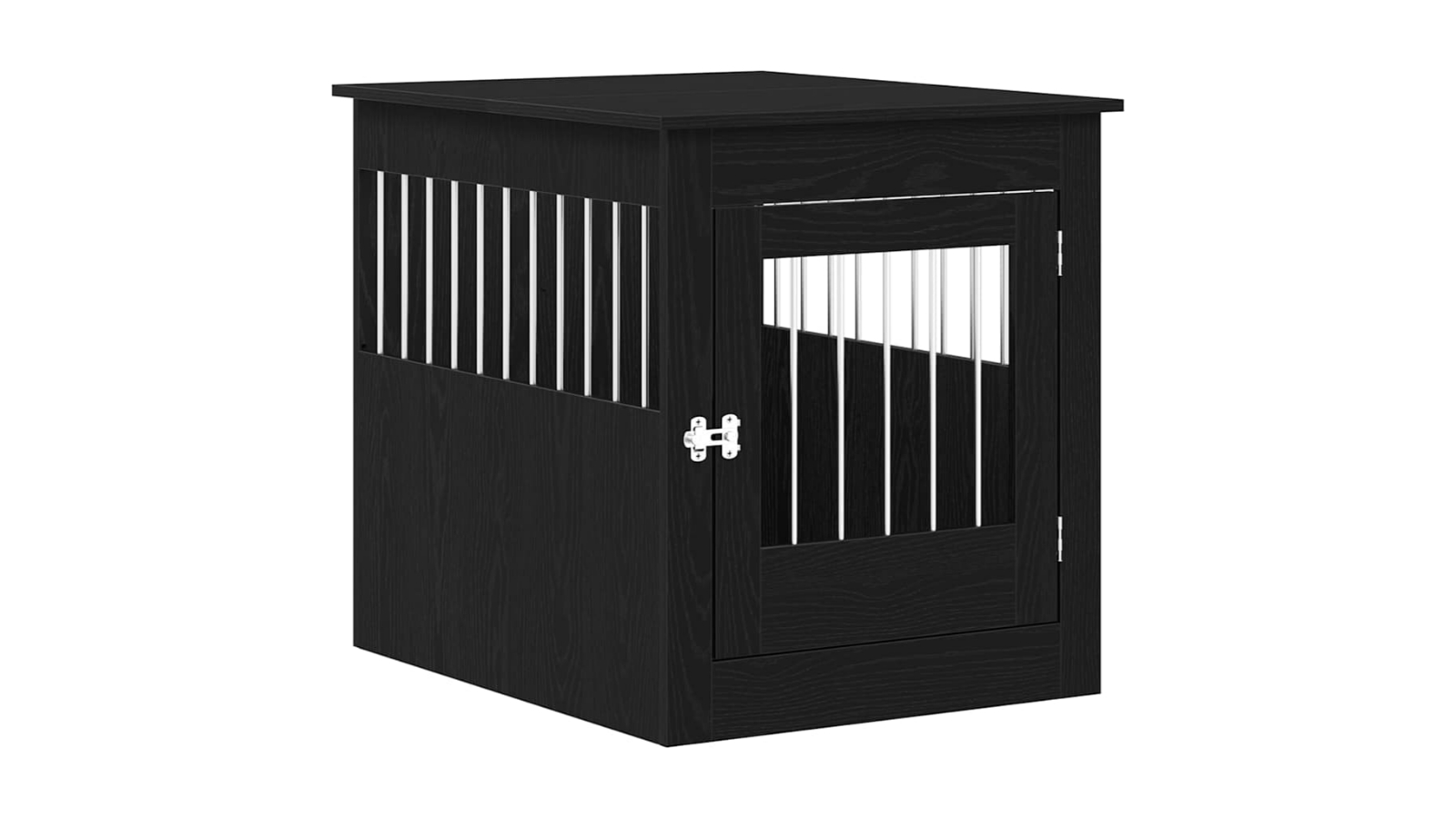 vidaXL Black Oak Engineered Wood Dog Crate Furniture