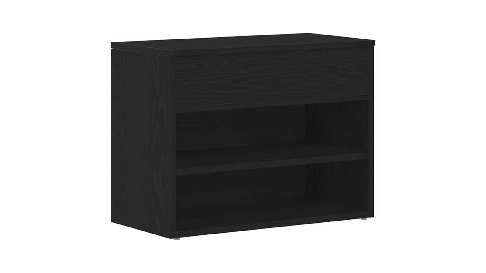 vidaXL Black Oak Engineered Wood 60 x 30 x 45cm Shoe Bench with Shelf