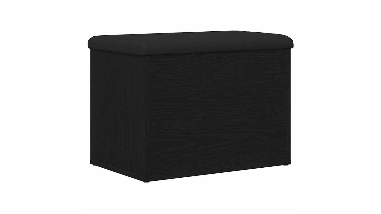 vidaXL Black Oak Engineered Wood Storage Bench - 62 x 42 x 45cm