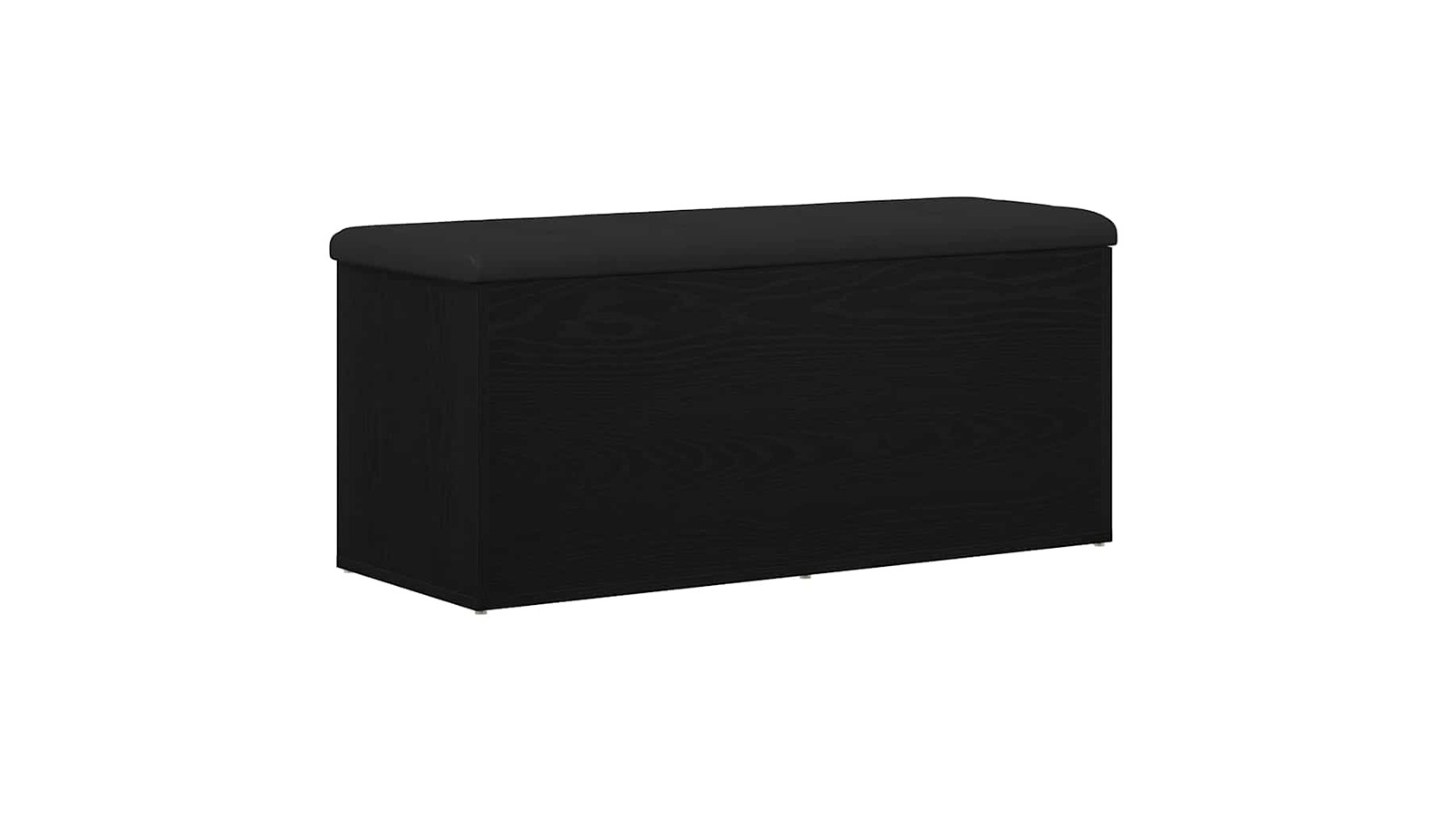 vidaXL Black Oak Engineered Wood Storage Bench - 102 x 42 x 45cm