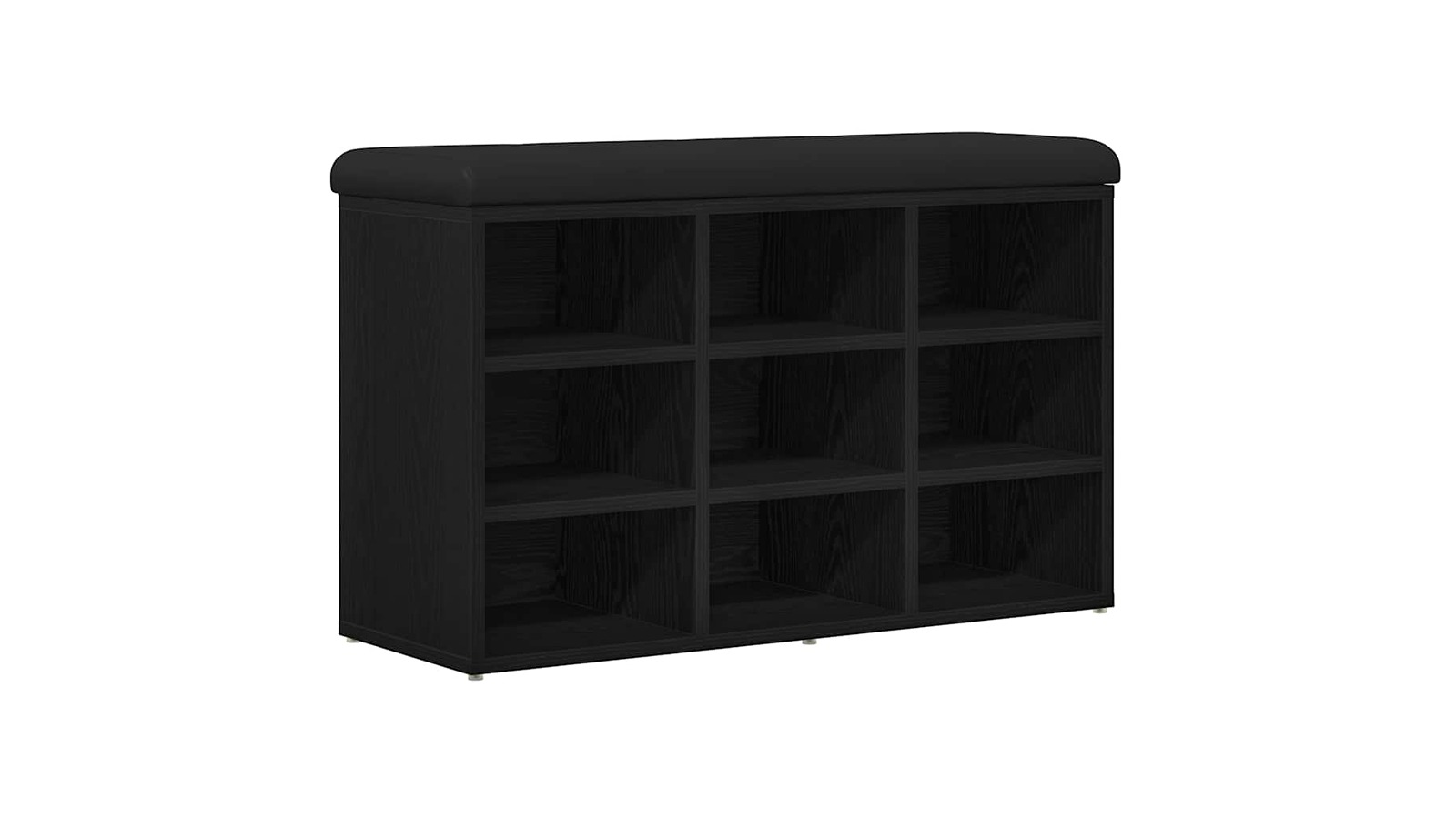 vidaXL Black Engineered wood 80 x 30 x 48cm Shoe Bench with Storage