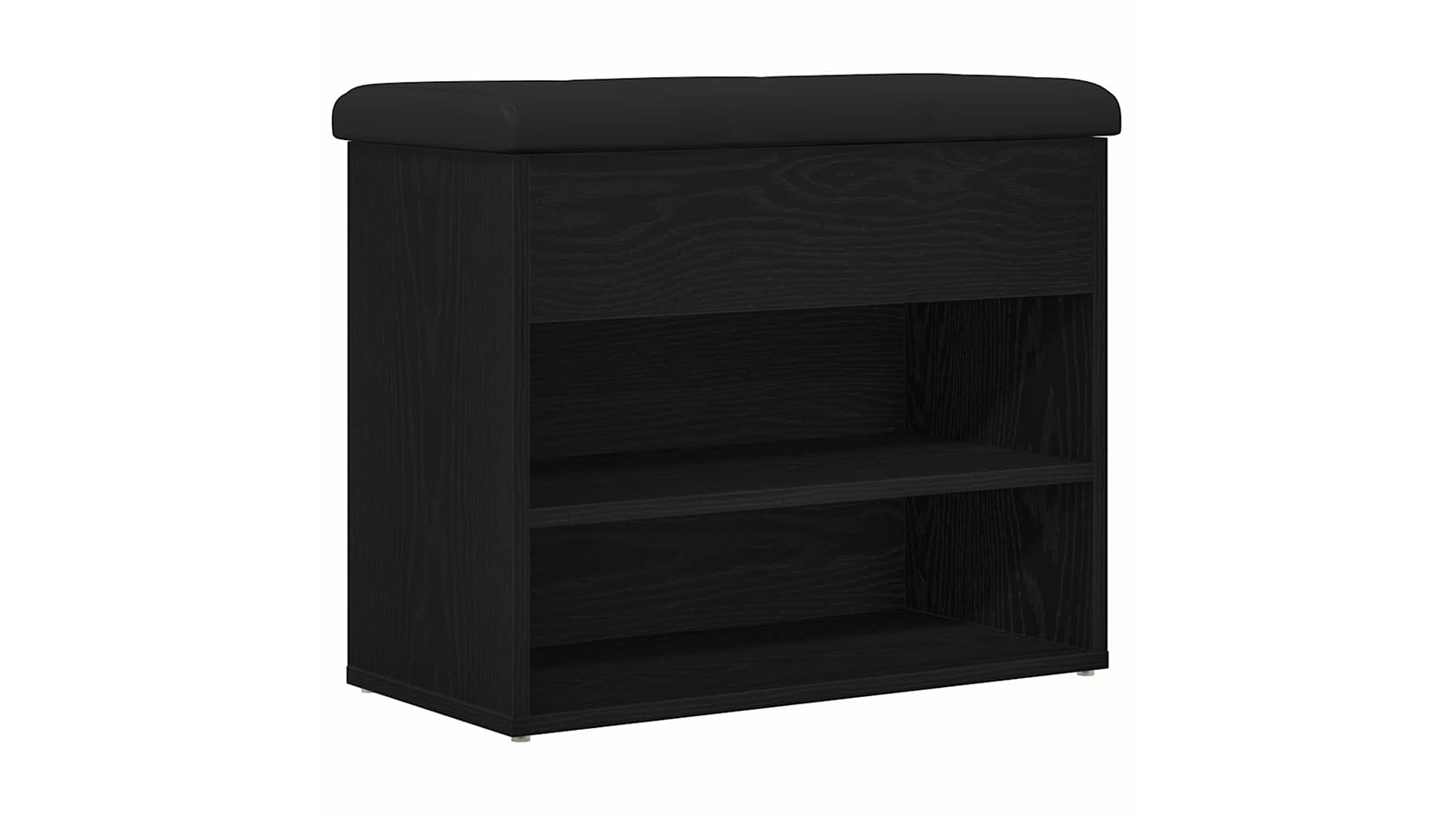vidaXL Black Engineered wood 60 x 30 x 48cm Shoe Bench with Storage