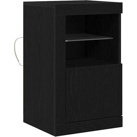 vidaXL Black Oak Engineered Wood 41 x 37 x 67cm Side Cabinet