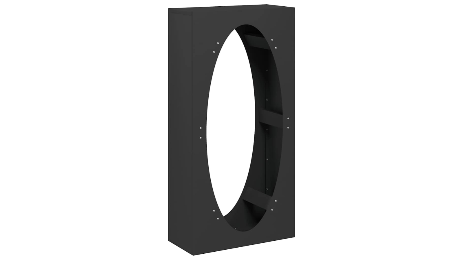 vidaXL Black Cold-Rolled Steel 50 x 23 x 100cm Firewood Rack