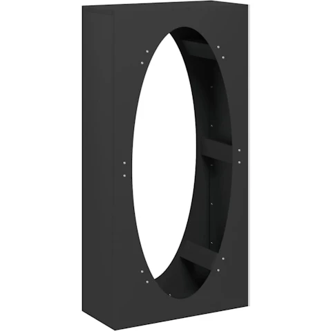 vidaXL Black Cold-Rolled Steel 50 x 23 x 100cm Firewood Rack