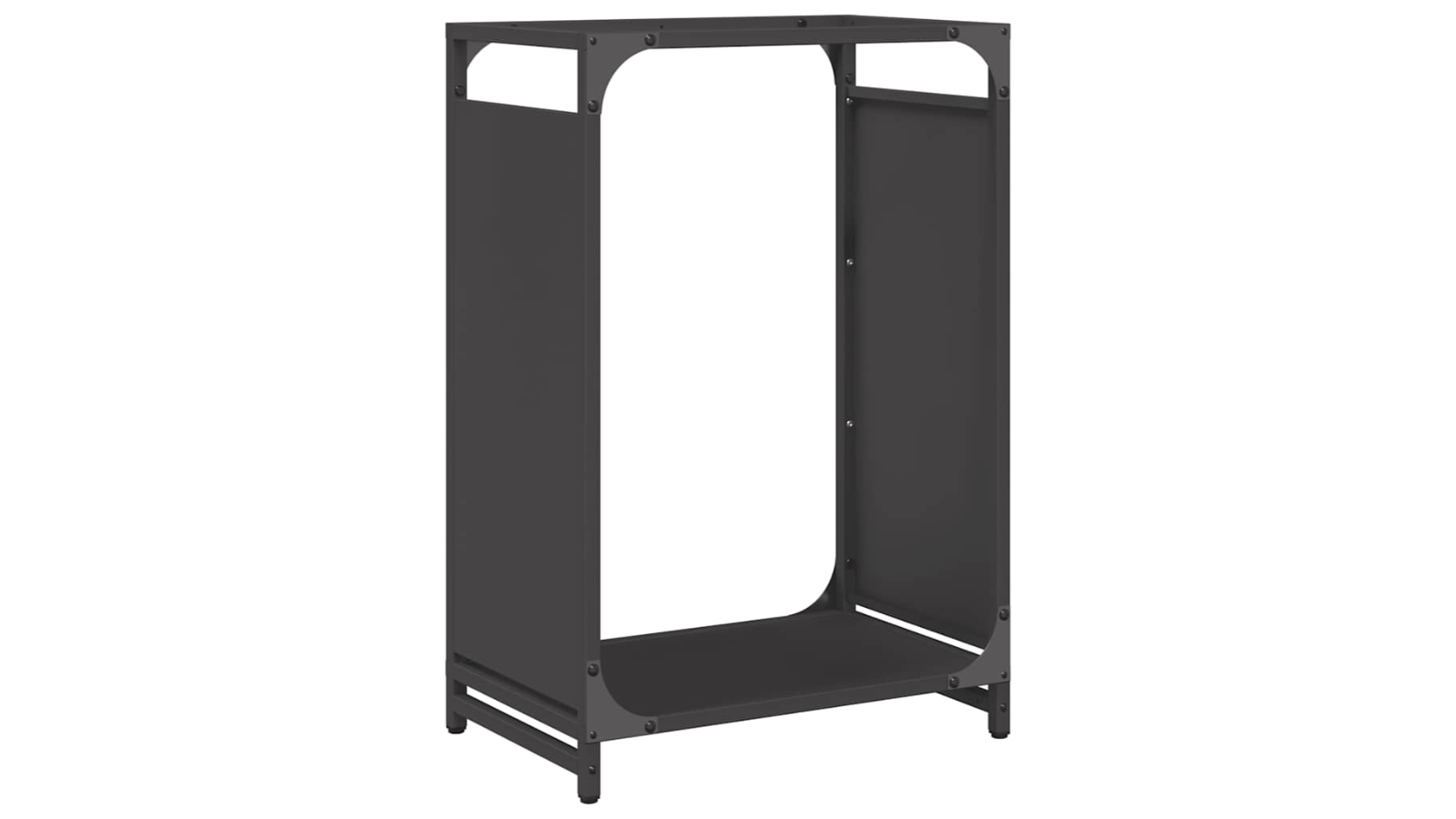 vidaXL Black Cold-Rolled Steel 44 x 28 x 65cm Firewood Rack