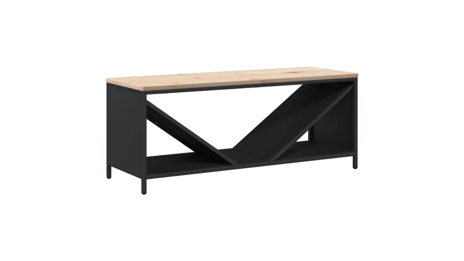 vidaXL 100.5 x 35.5 x 40cm Firewood Rack with Wooden Top - Black
