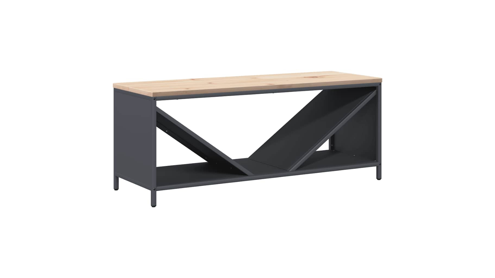 vidaXL 100.5 x 35.5 x 40cm Firewood Rack with Wooden Top - Anthracite