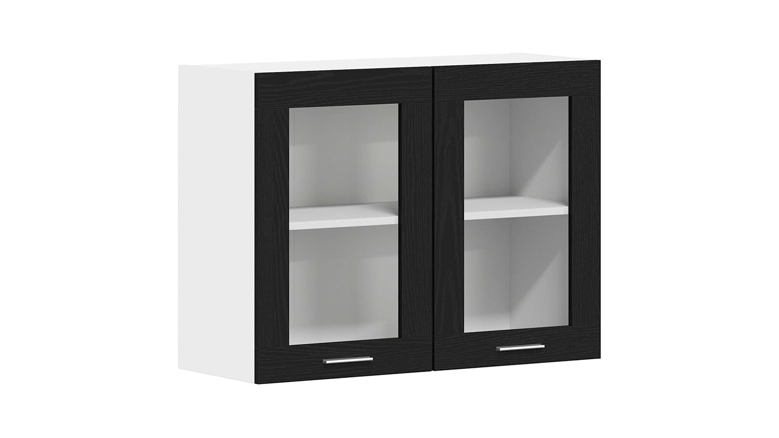 vidaXL Black Oak Engineered Wood 80 x 31 x 60cm Hanging Glass Cabinet