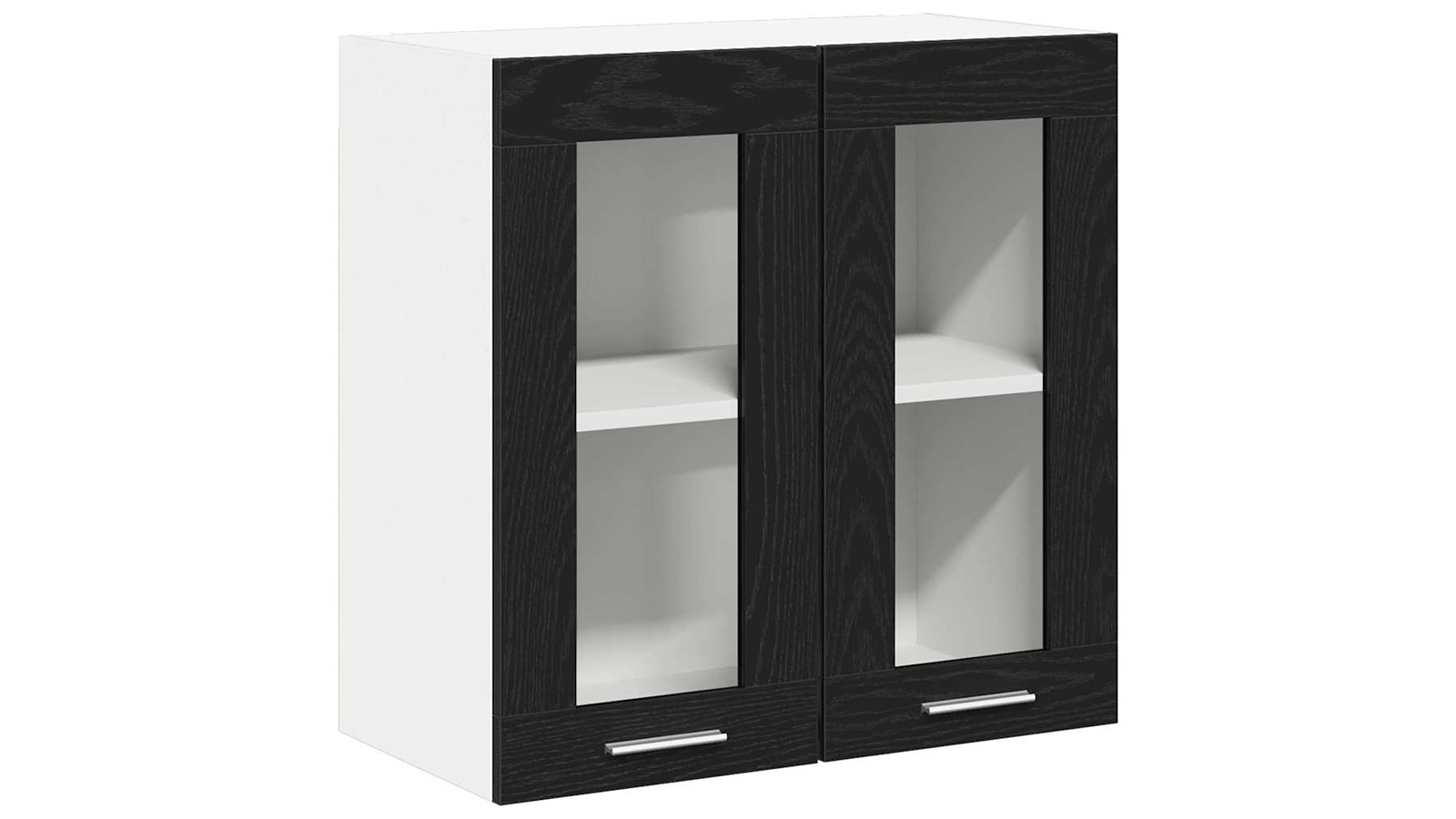 vidaXL Riga Black Oak 60 x 31 x 60cm Hanging Glass Cabinet with Shelf