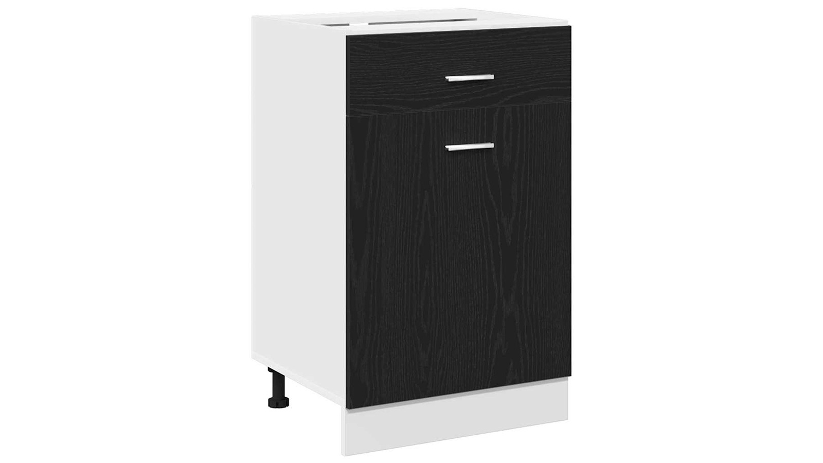vidaXL Black Oak Engineered Wood 50 x 46 x 81.5cm Drawer Cabinet