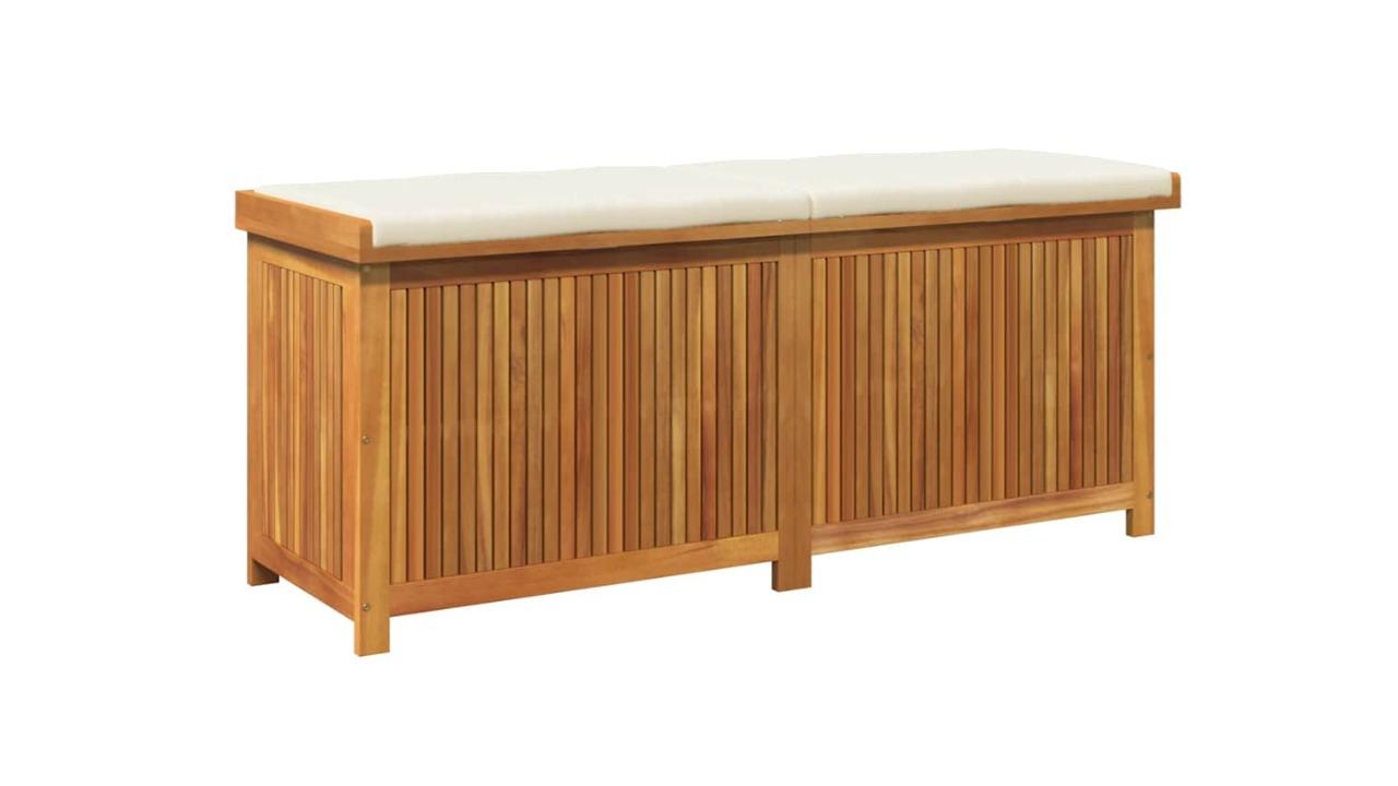 vidaXL Solid Acacia Wood 150 x 50 x 60.5cm Outdoor Cushion Box 