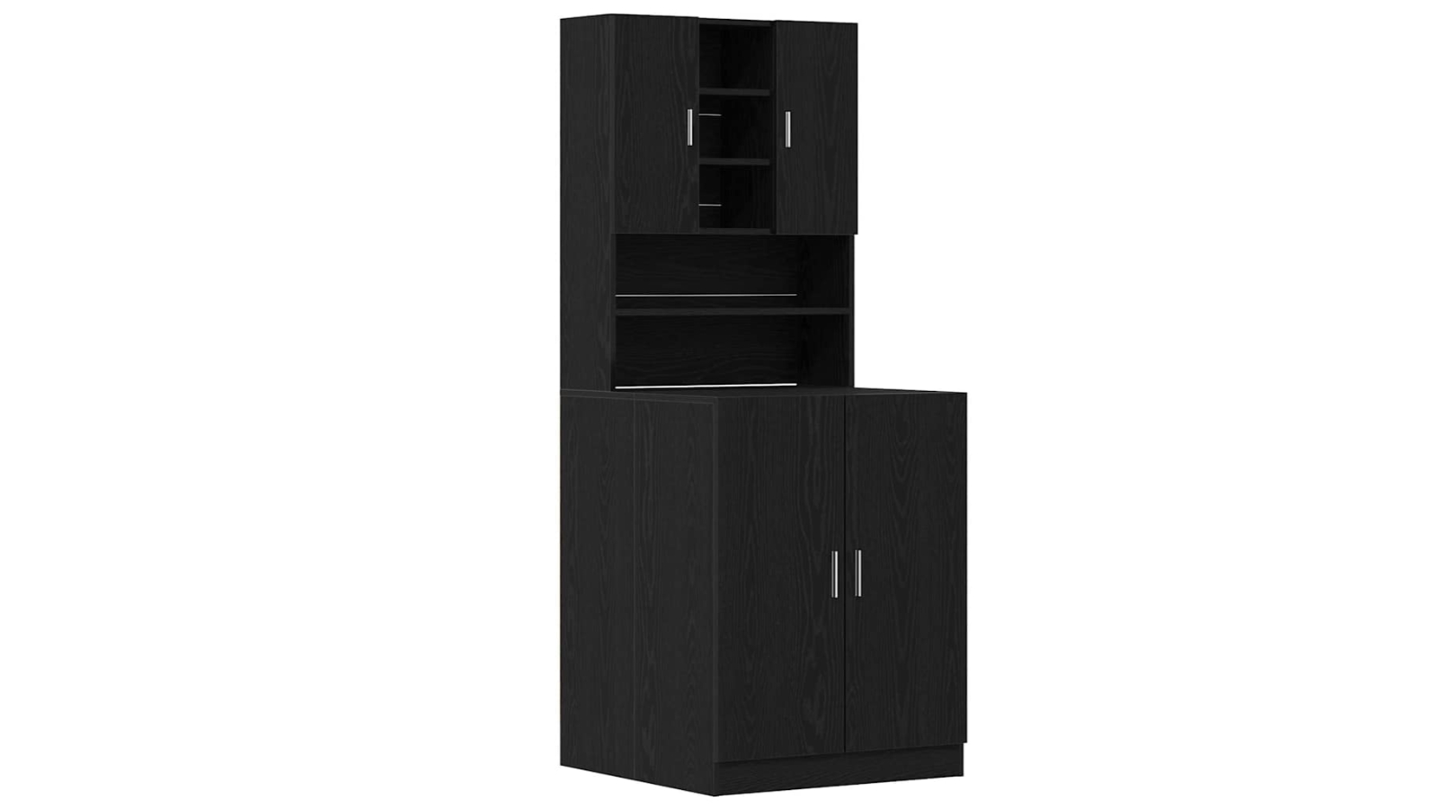vidaXL 2 Piece 70.5 x 71.5 x 181.5cm Washing Machine Cabinet - Black
